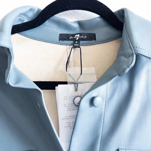 NEW 7 For All Mankind Faux Leather Shirt Dress Button Down Size Small - Picture 4 of 7